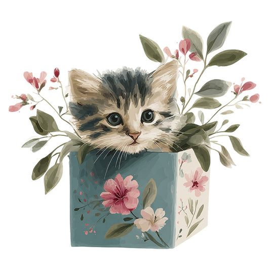 Watercolor Kitten Fabric Panel 35