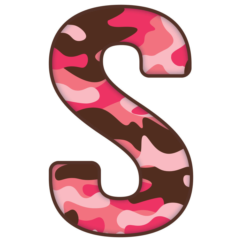 Pink Camo Alphabet Fabric Panel 11