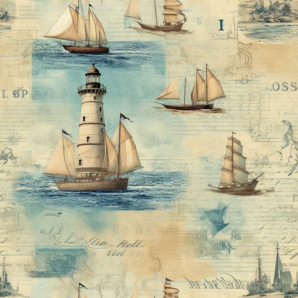 Daily Deal: Nautical Adventures Pattern 11 Quilting Cotton Fabric - 45" x 1 Yard"