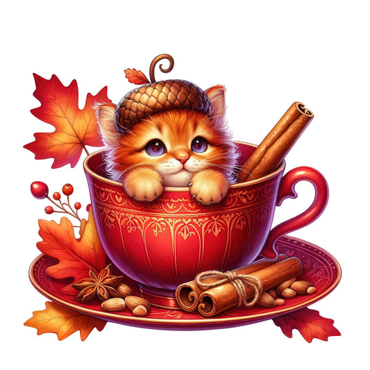 Autumn Cats Fabric Panel 84