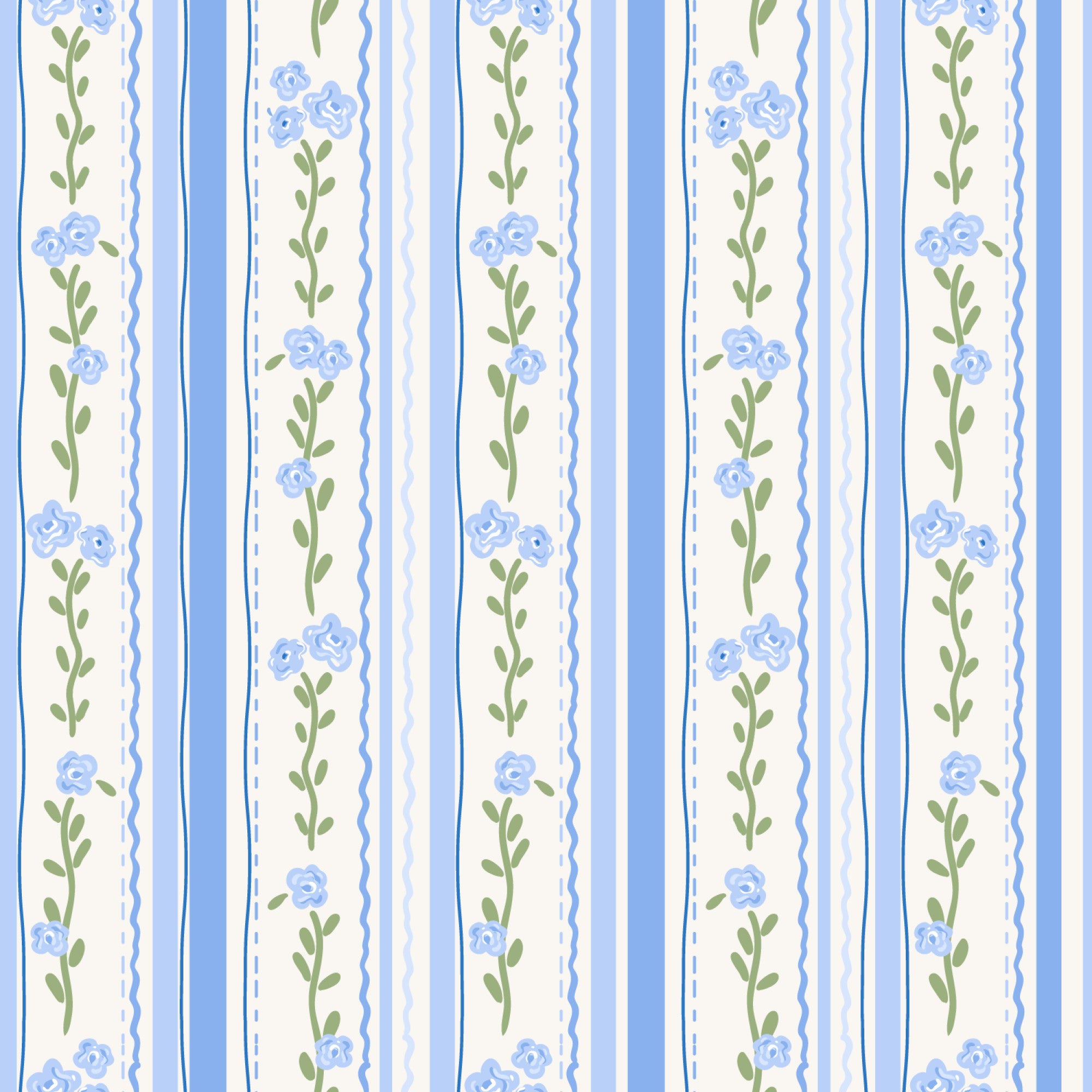 order　FABRIC ① Rosey Blue Stripes Pattern 1 Quilting Cotton Fabric