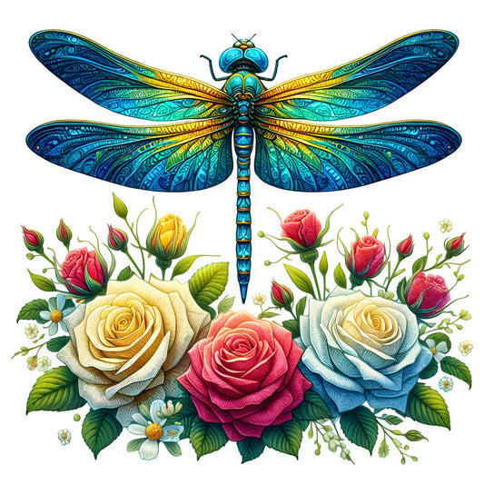 Dragonfly Flower Fabric Panel 9