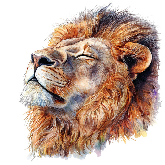 Watercolor Lion Fabric Panel 13