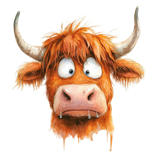 Adorable Highland Cow Fabric Panel 25