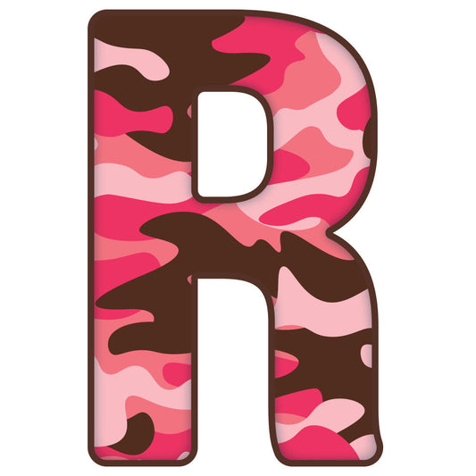 Pink Camo Alphabet Fabric Panel 10