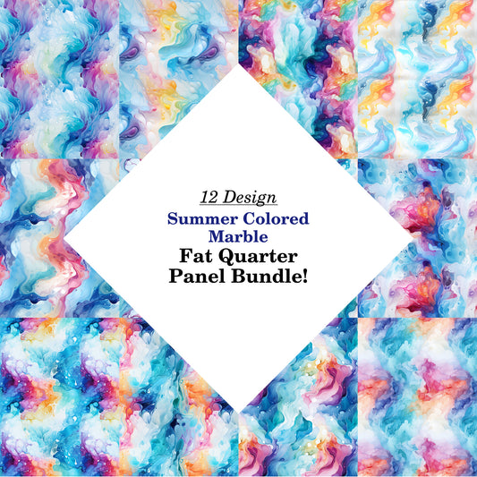 Summer Colored Marble Fat Quarter Bundle