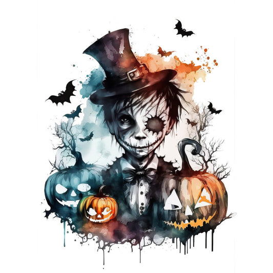 Creepy Halloween Horror Fabric Panel 1