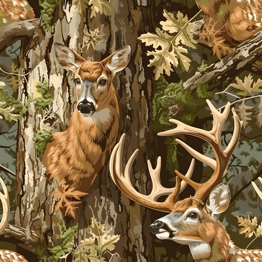 Daily Deal: Tree Camouflage Pattern 10 Quilting Cotton Fabric - 118" x 2 Yards"