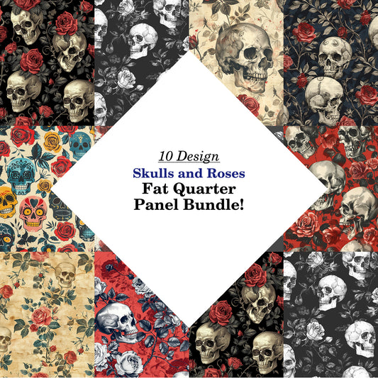 Skulls and Roses Fat Quarter Bundle
