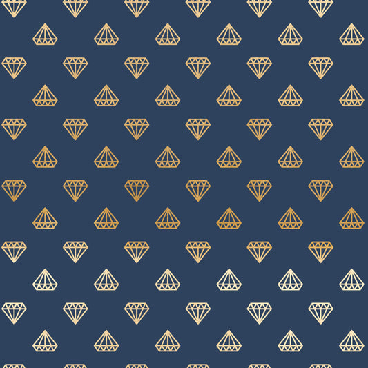 Navy and Gold Celebration Pattern 3 Quilting Cotton Fabric