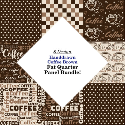 Handdrawn Coffee Brown Fat Quarter Bundle