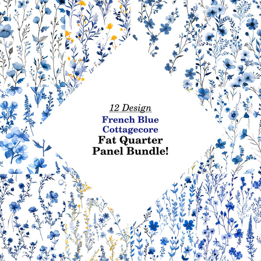 French Blue Cottagecore Fat Quarter Bundle