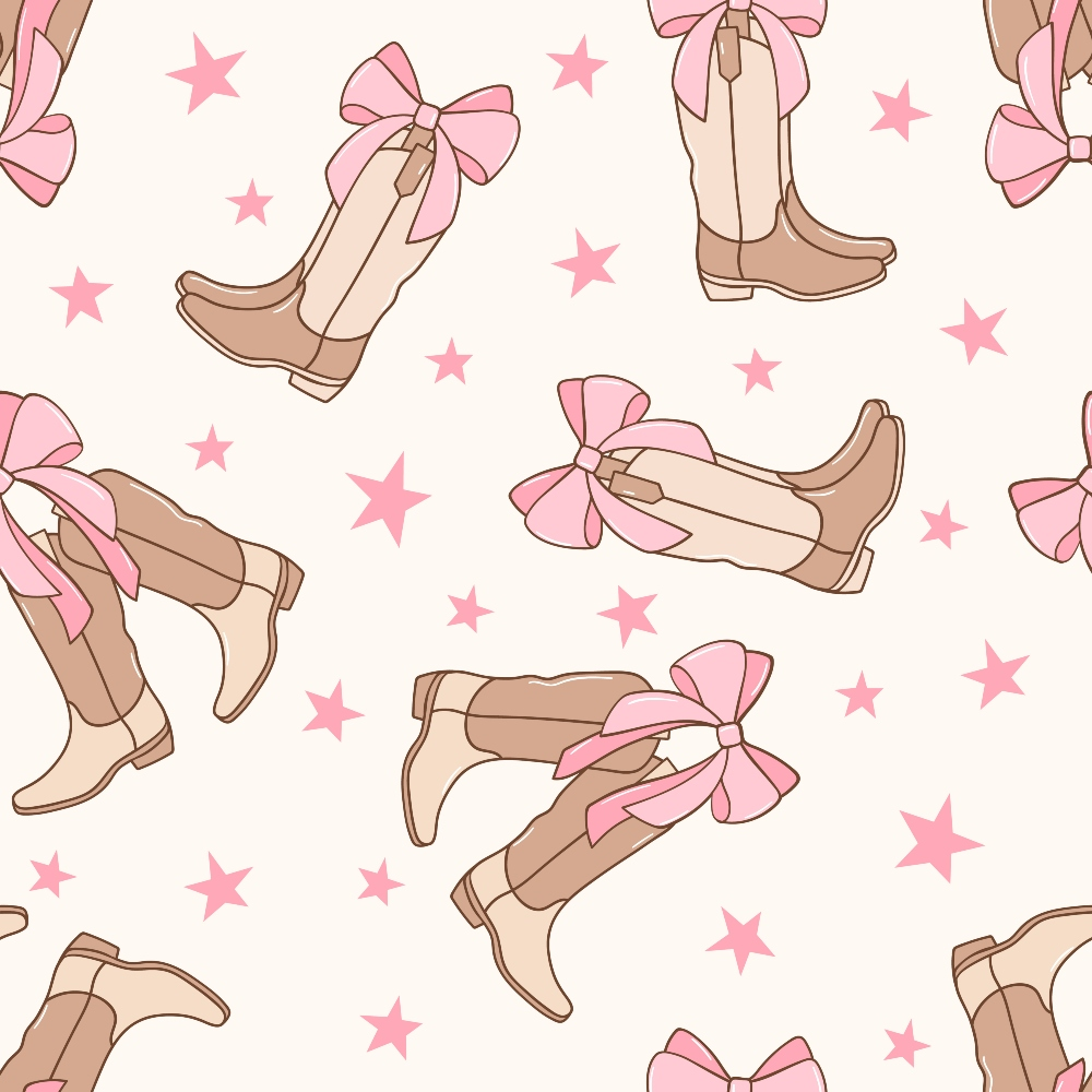 Daily Deal: Coquette Cowgirl Boots Quilting Cotton Fabric - 45" x 1 Yard"