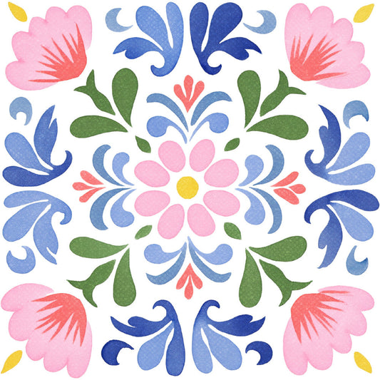 Floral Kaleidoscope Fabric Panel 38