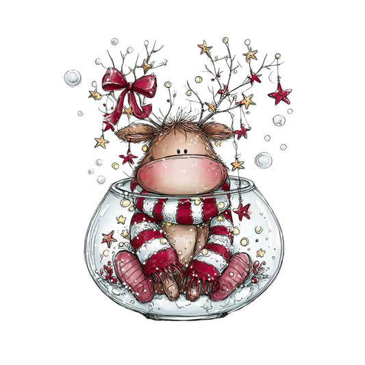 Whimsical Christmas Cocktail Fabric Panel 13