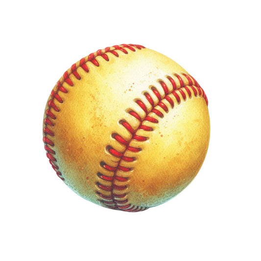 Watercolor Softball Fabric Panel 4