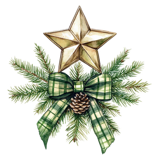 Green Christmas Fabric Panel 3