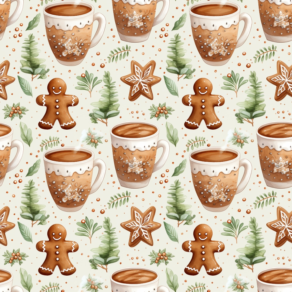 Daily Deal: Christmastime Pattern 14 Quilting Cotton Fabric - 45" x 1 Yard"