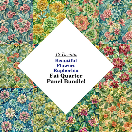 Beautiful Flowers Euphorbia Fat Quarter Bundle