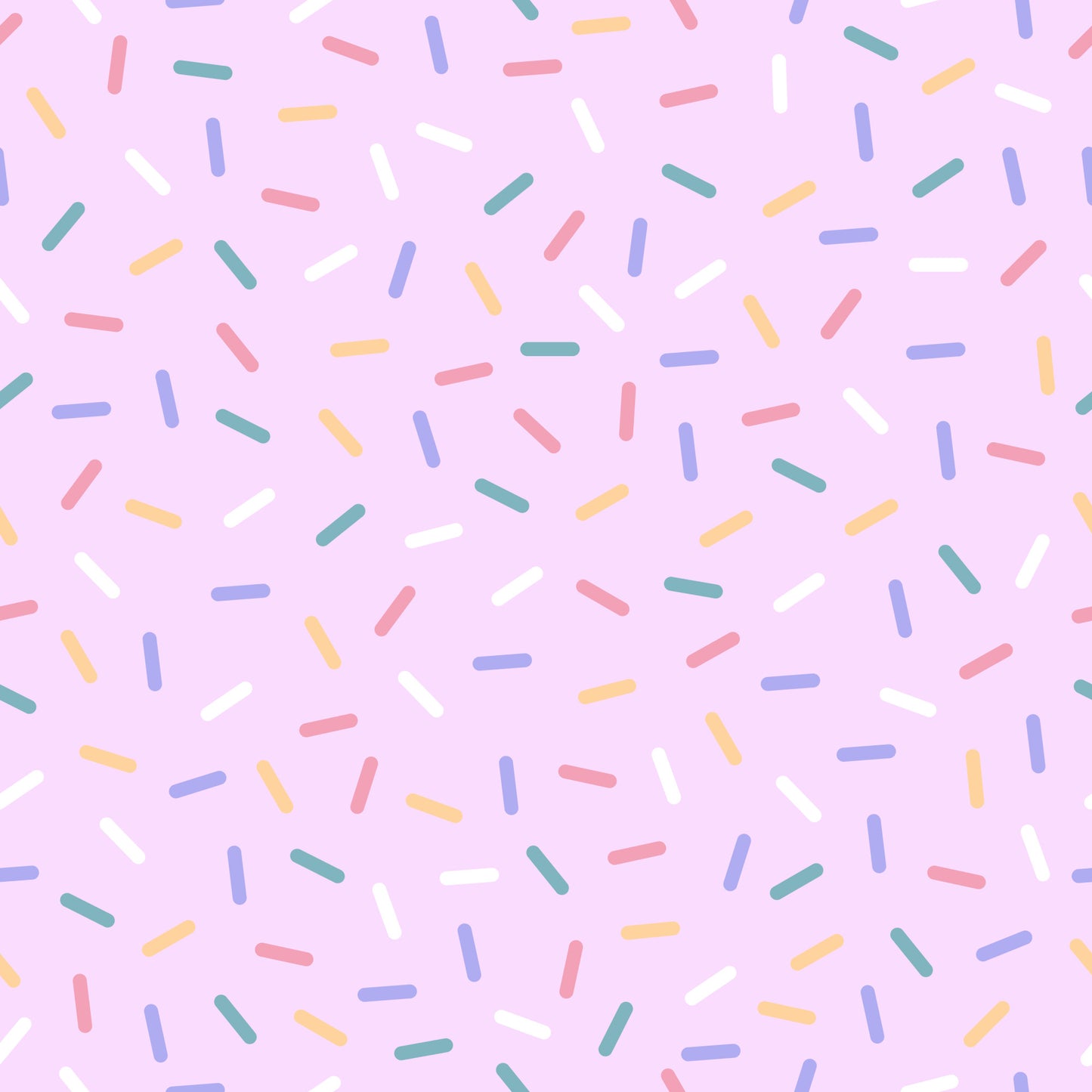 rainbow sprinkles, multicolored confetti, pink background, pastel colors, yellow sprinkles, blue sprinkles, green sprinkles, coral sprinkles, white sprinkles, scattered pattern, random placement, quilting cotton, fabric panel, sweet treats, bakery theme, celebration design, cheerful mood, playful pattern, dessert inspired, candy colors