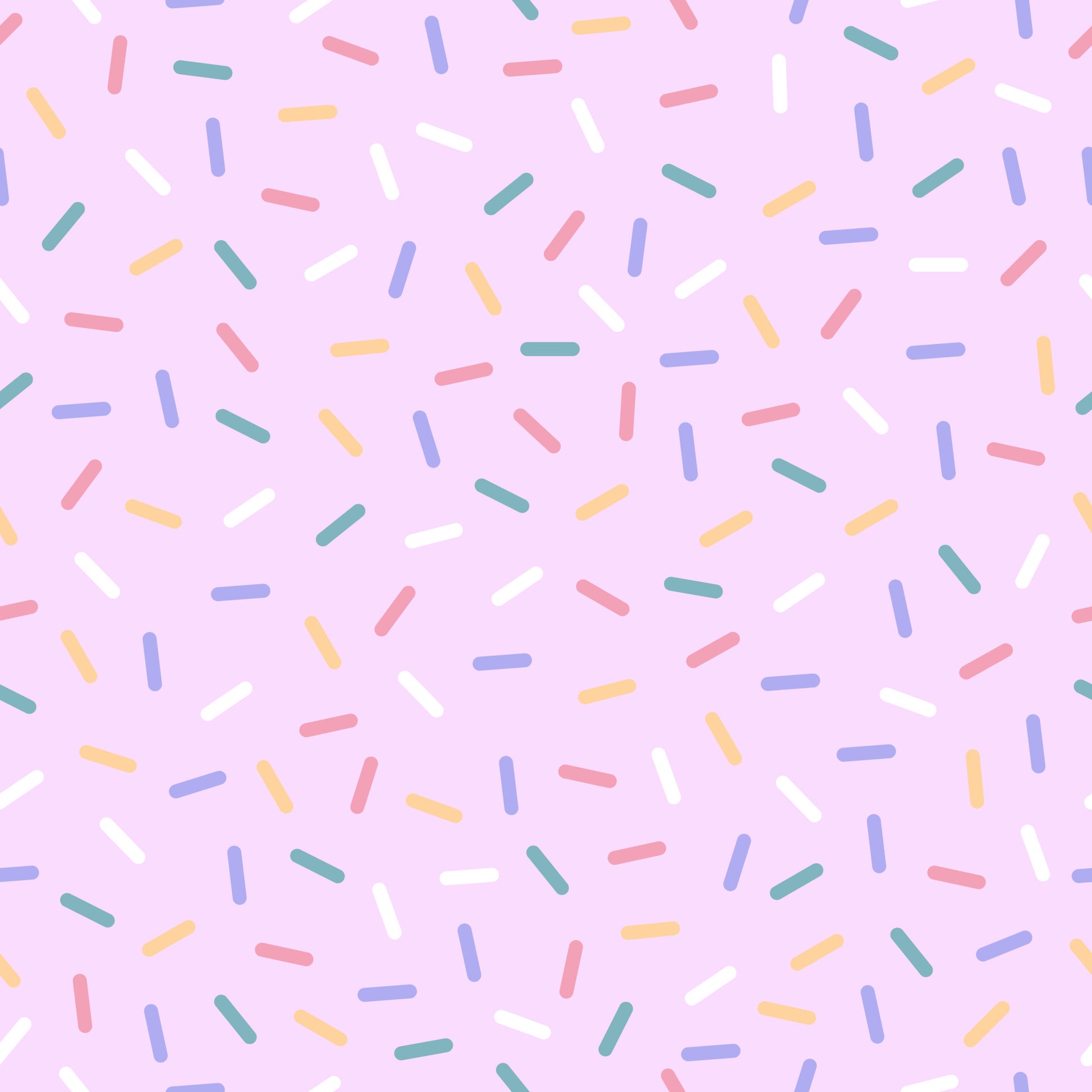 rainbow sprinkles, multicolored confetti, pink background, pastel colors, yellow sprinkles, blue sprinkles, green sprinkles, coral sprinkles, white sprinkles, scattered pattern, random placement, quilting cotton, fabric panel, sweet treats, bakery theme, celebration design, cheerful mood, playful pattern, dessert inspired, candy colors