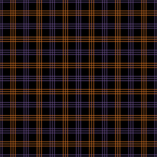 Daily Deal: Halloween Plaid Pattern 13 Quilting Cotton Fabric - 45" x 9 Yards"