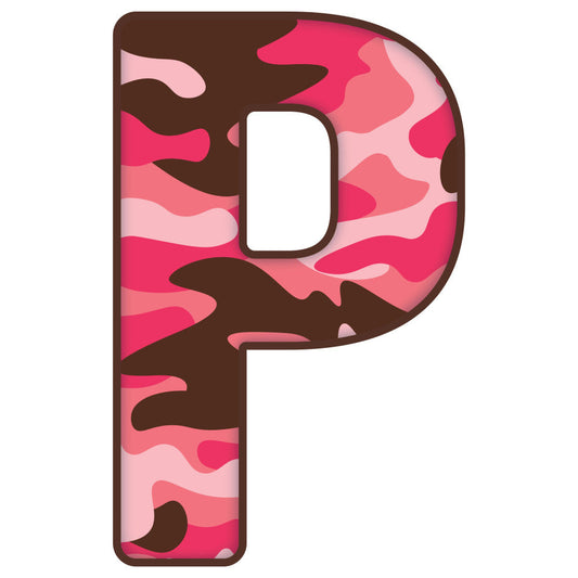 Pink Camo Alphabet Fabric Panel 8
