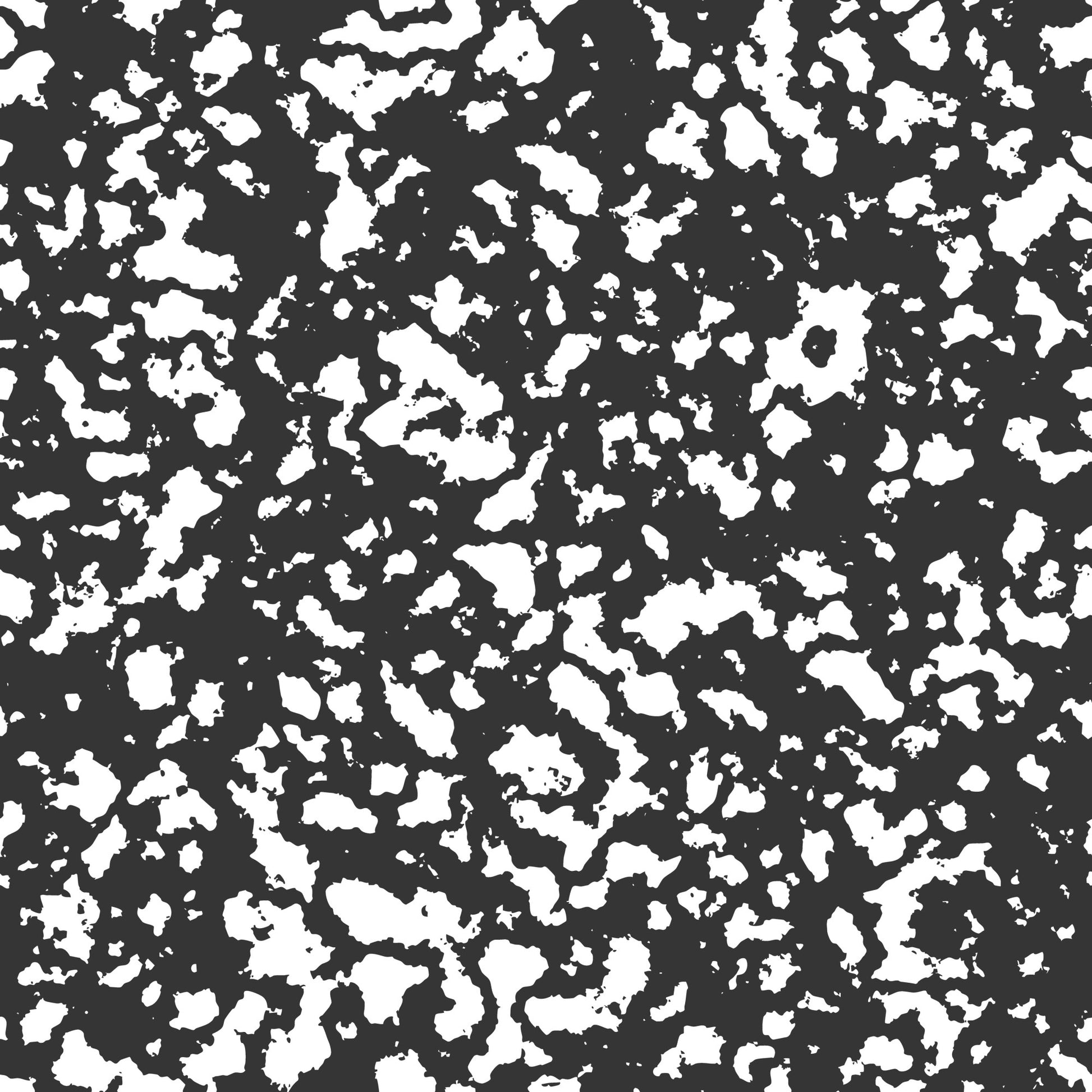 black, white, grunge pattern, distressed texture, abstract design, speckled, mottled surface, high contrast, monochrome, weathered look, quilting cotton, fabric panel, rough texture, splattered effect, vintage style, worn appearance, irregular spots, artistic pattern, contemporary design