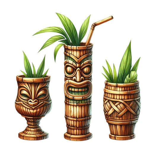 Tiki Cups Fabric Panel 9