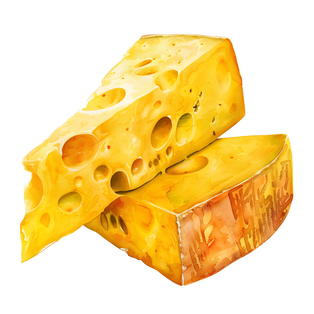 Watercolor Cheese Fabric Panel 10