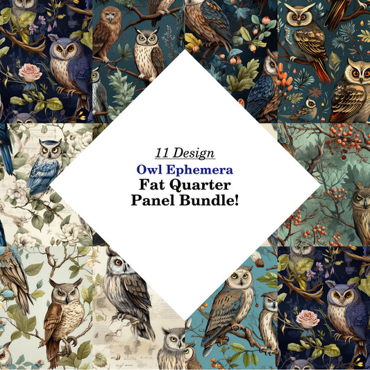 Owl Ephemera Fat Quarter Bundle