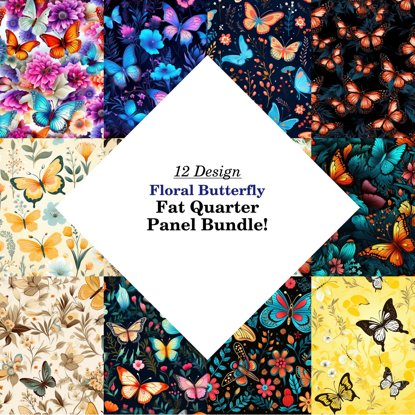 Floral Butterfly Fat Quarter Bundle