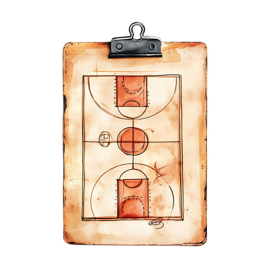 Watercolor Basketball Fabric Panel 2