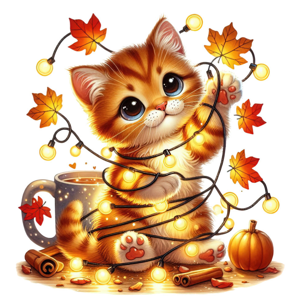 Autumn Cats Fabric Panel 31
