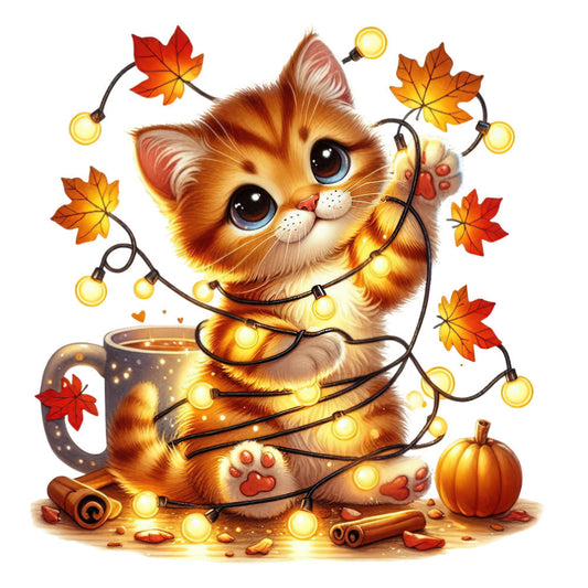 Autumn Cats Fabric Panel 31