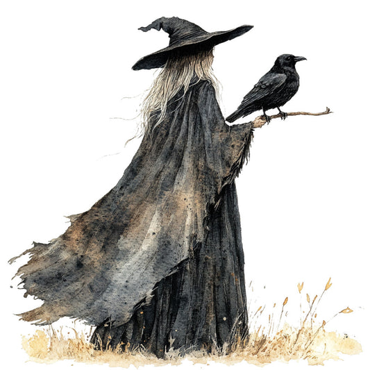 Watercolor Witch Fabric Panel 19