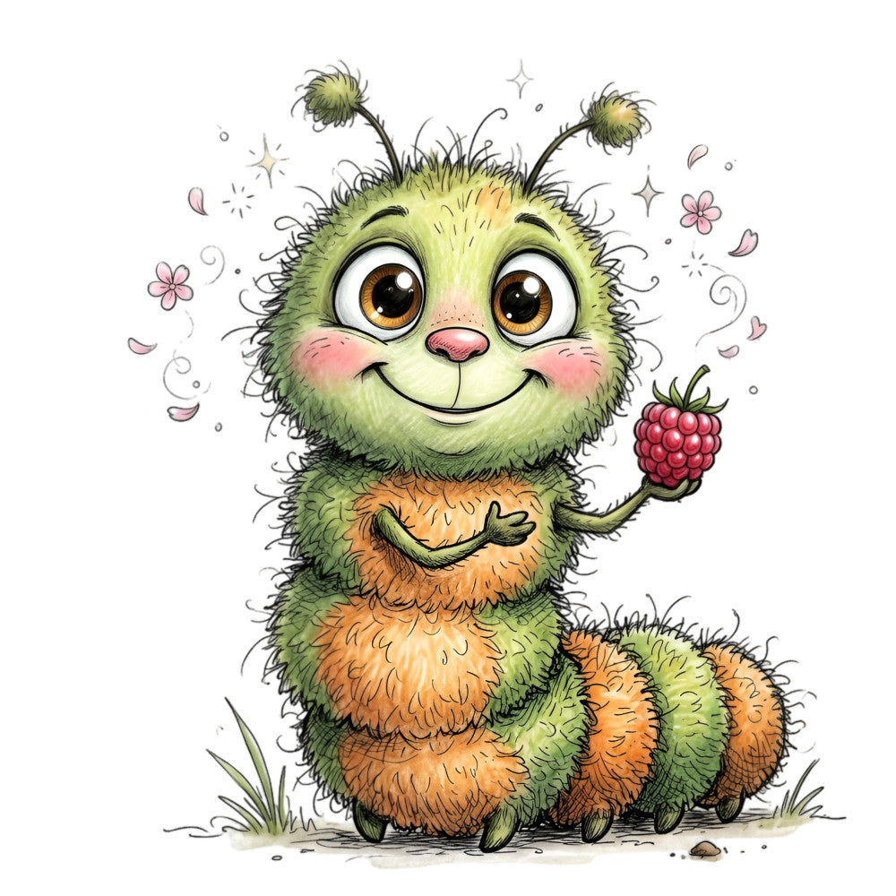 Summer Whimsical Caterpillar Fabric Panel 5