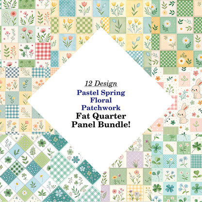 Pastel Spring Floral Patchwork Fat Quarter Bundle
