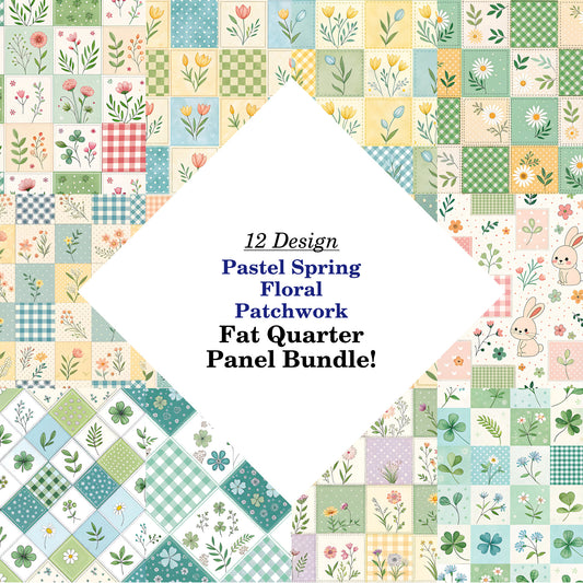 Pastel Spring Floral Patchwork Fat Quarter Bundle