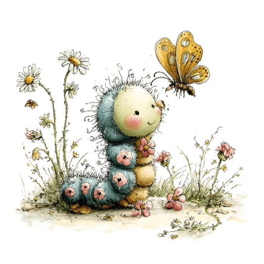 Whimsical Caterpillar Fabric Panel 3