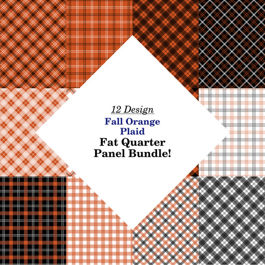 Fall Orange Plaid Fat Quarter Bundle