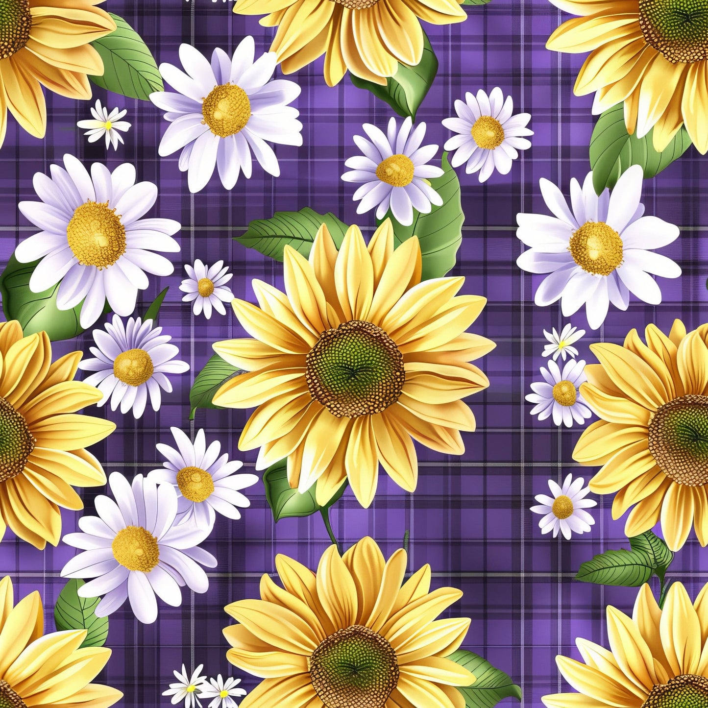 Daily Deal: Spring Floral Plaid Pattern 1 Quilting Cotton Fabric - 45" x 0.5 Yards"