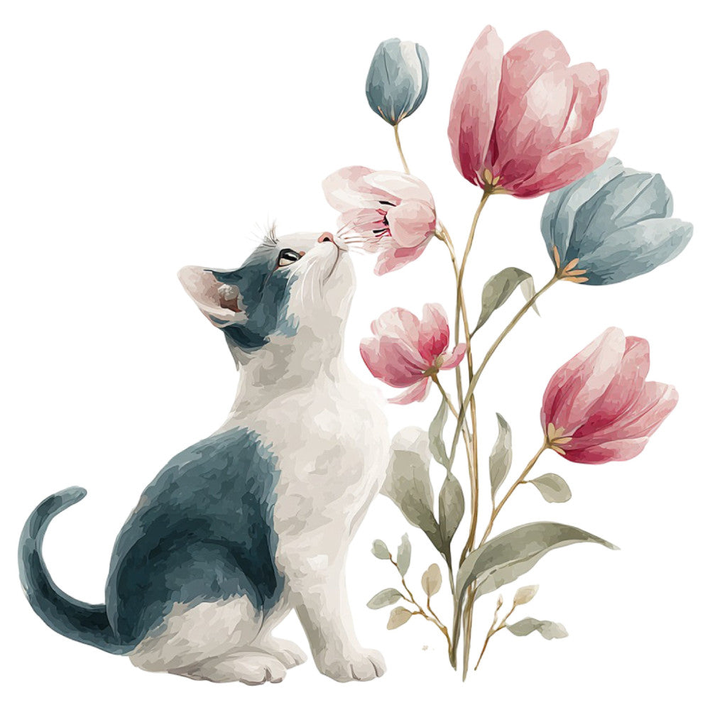 Watercolor Kitten Fabric Panel 26