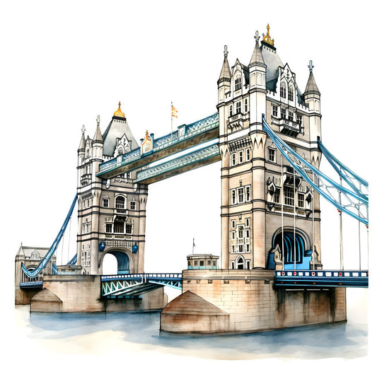Watercolor Hello London Fabric Panel 19