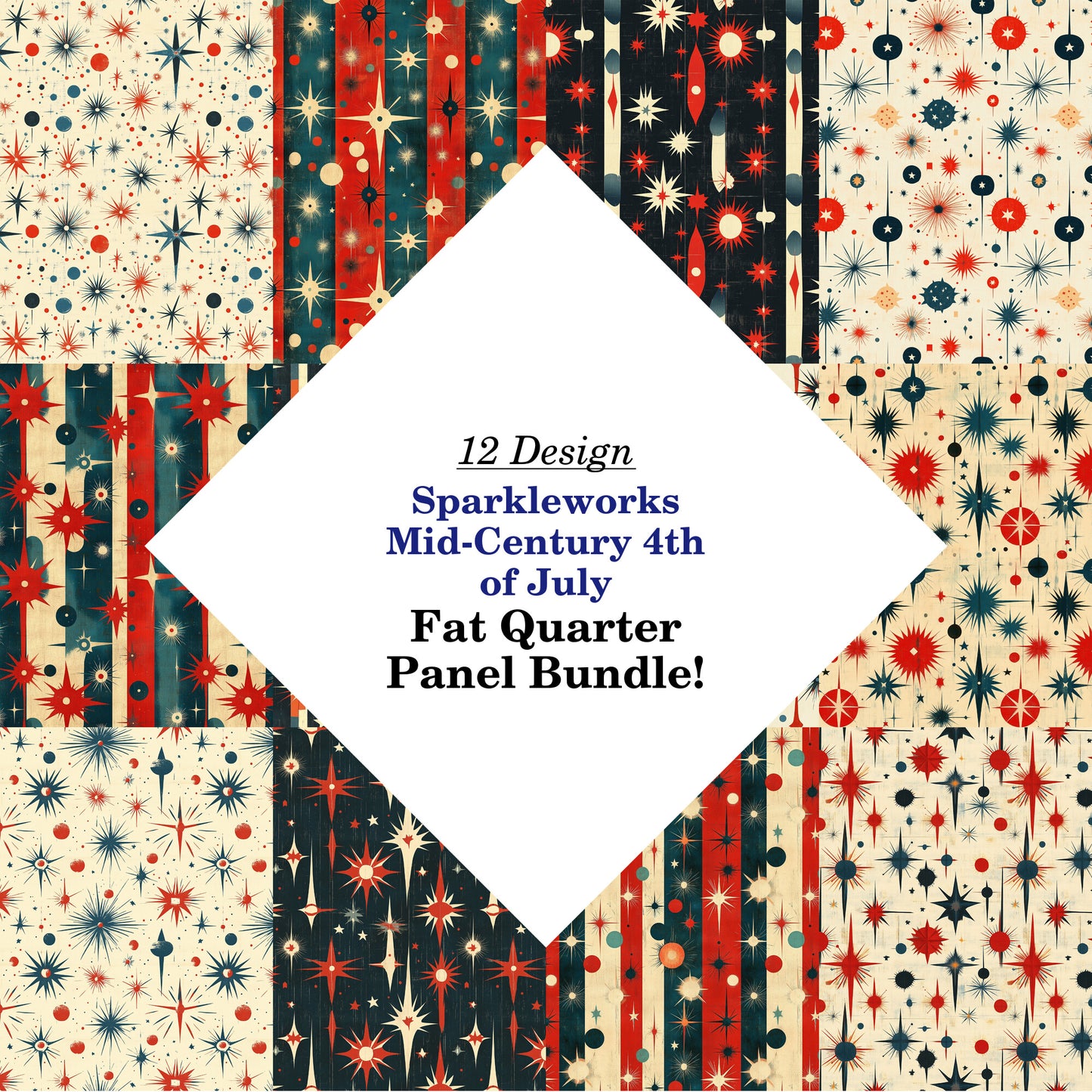 Sparkleworks Mid-Century 4th of July Fat Quarter Bundle