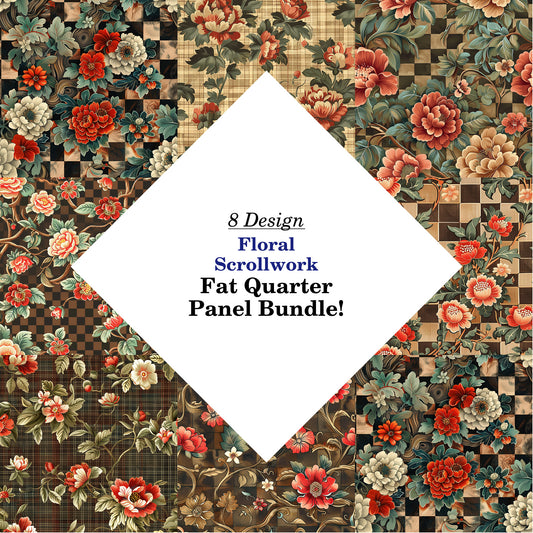 Floral Scrollwork Fat Quarter Bundle