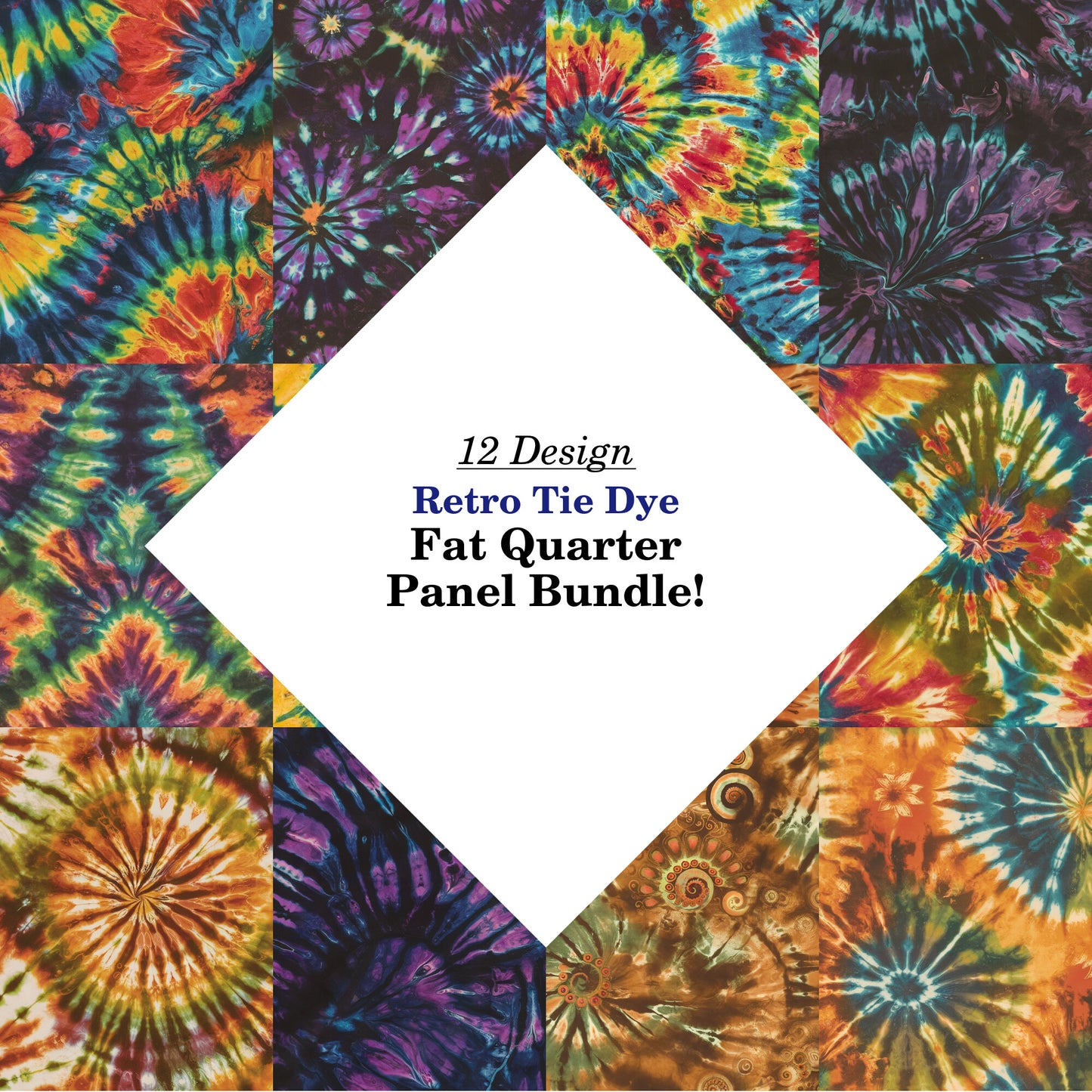 Retro Tie Dye Fat Quarter Bundle