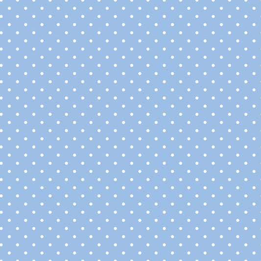 Daily Deal: Periwinkle Dreams White Polka Dots Quilting Cotton Fabric - 45" x 4 Yards"