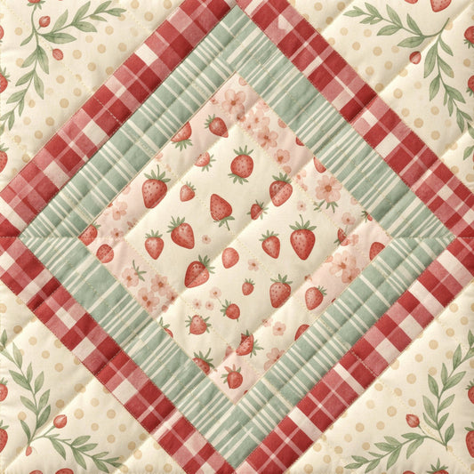 Strawberry Patchwork Fabric Panel 11
