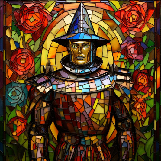 Stained Glass Wizard of OZ Fabric Panel 6